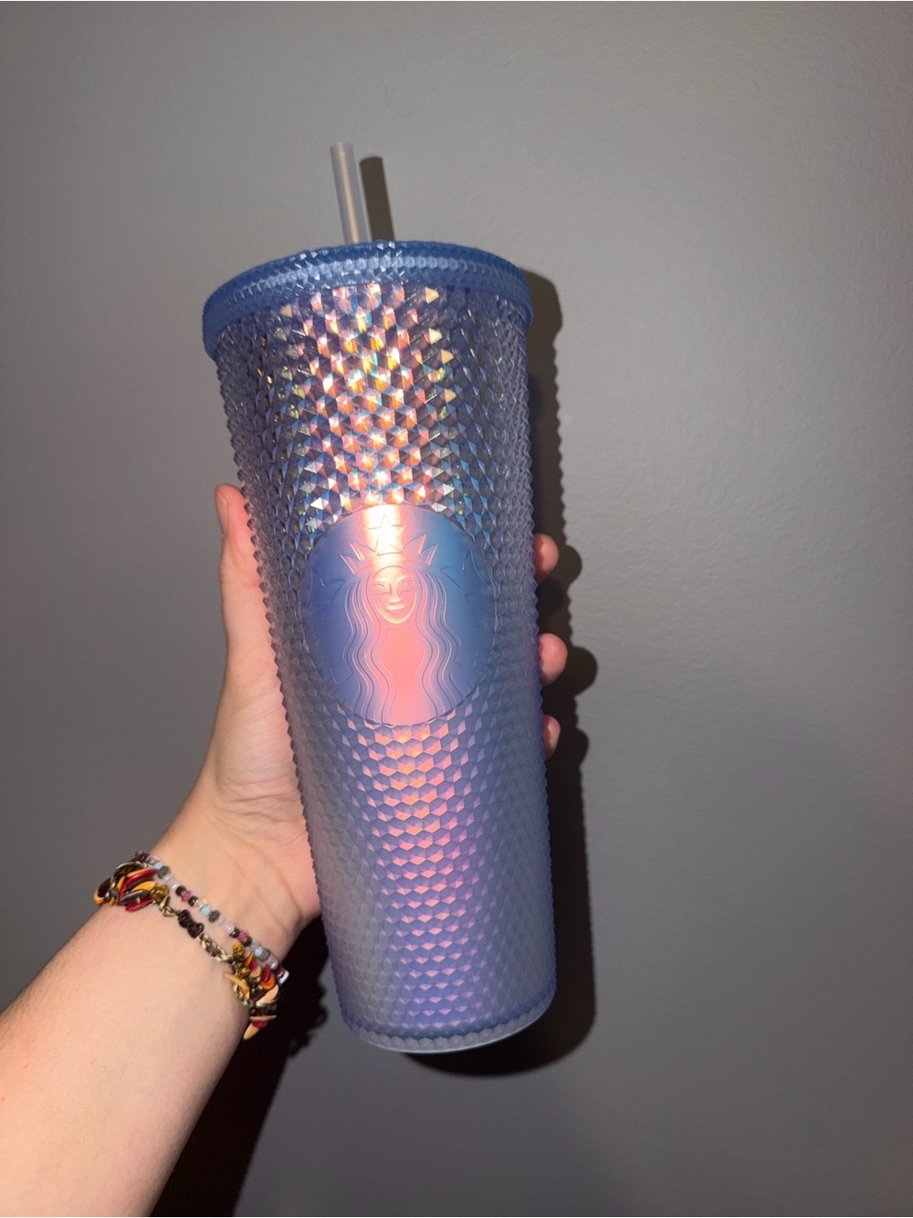 Starbucks Overseas Iridescent Blue Studded Tumbler